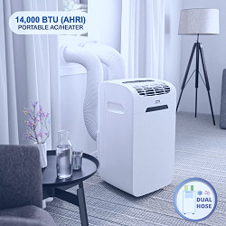 Portable Air Conditioner Cooper&Hunter 14,000 BTU 115V Dual Hose Heat Pump,  Including Remote Controller and Window Kit for spaces up to 700 SQ FT -  Walmart.com